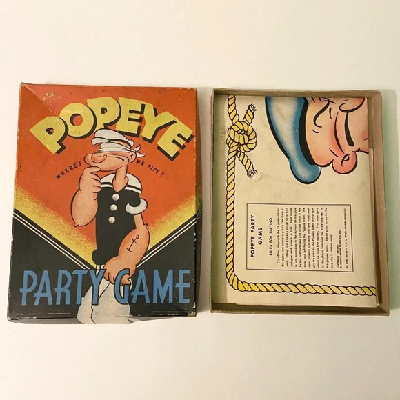 Vintage 1937 Popeye Party Game Where My Pipe Pin  The Sailor Whitman Game - Picture 16 of 16